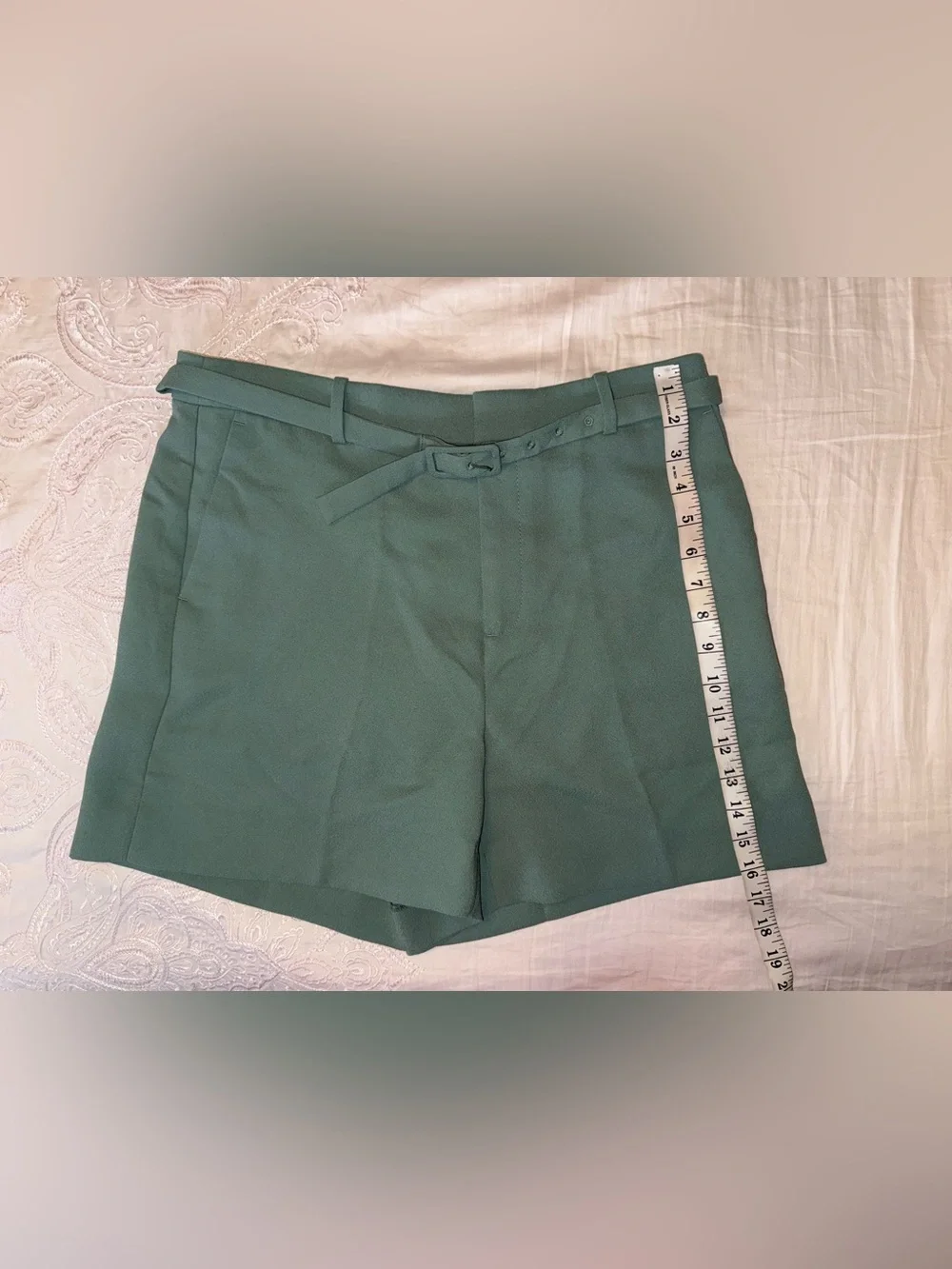 J.Crew Belted Crepe Shorts in Topiary Green NWT Size 10